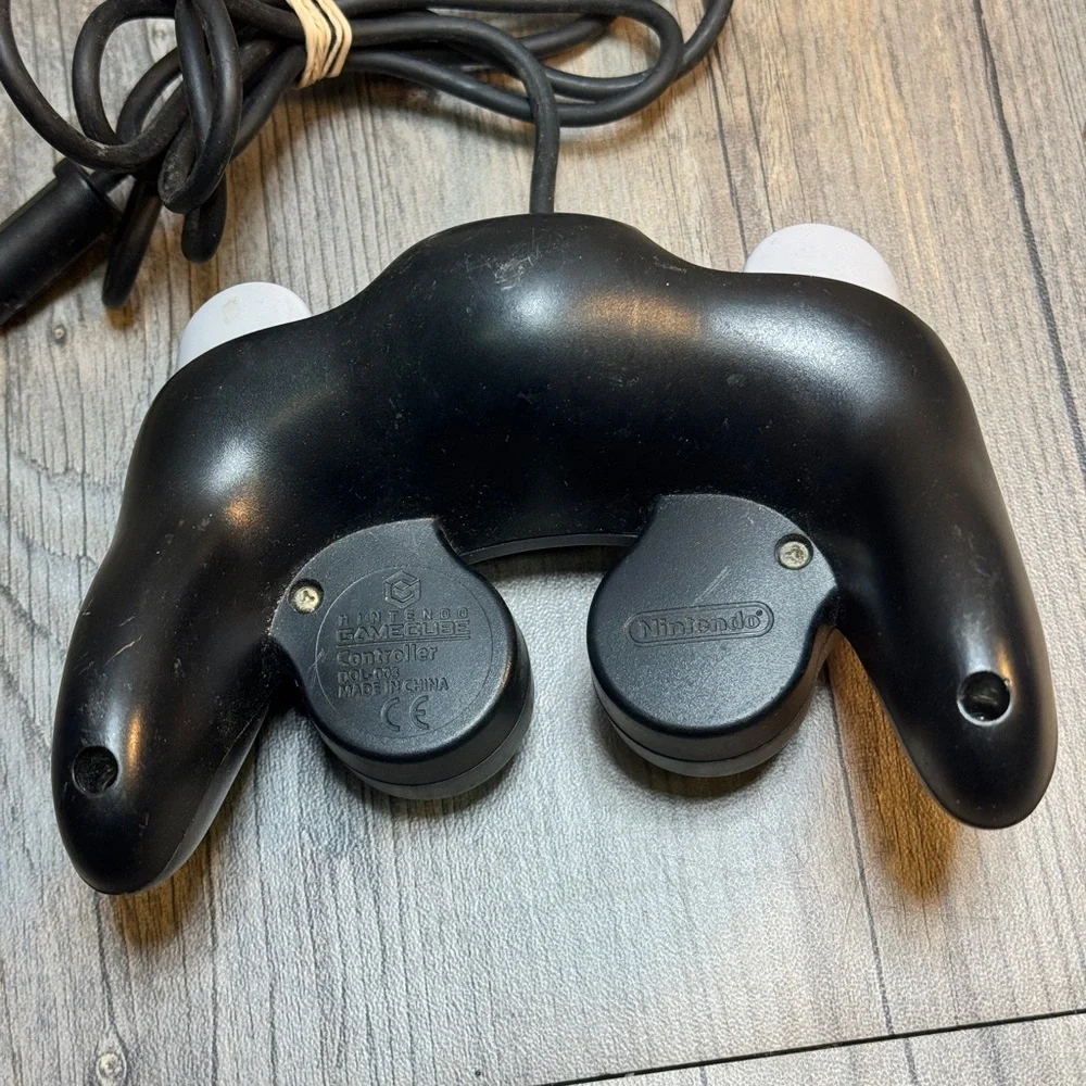 Official Nintendo GameCube Black Controller DOL-003 Wired OEM Tested & Working